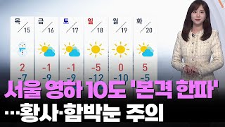 서울 영하 10도 '본격 한파'…황사·함박눈 주의