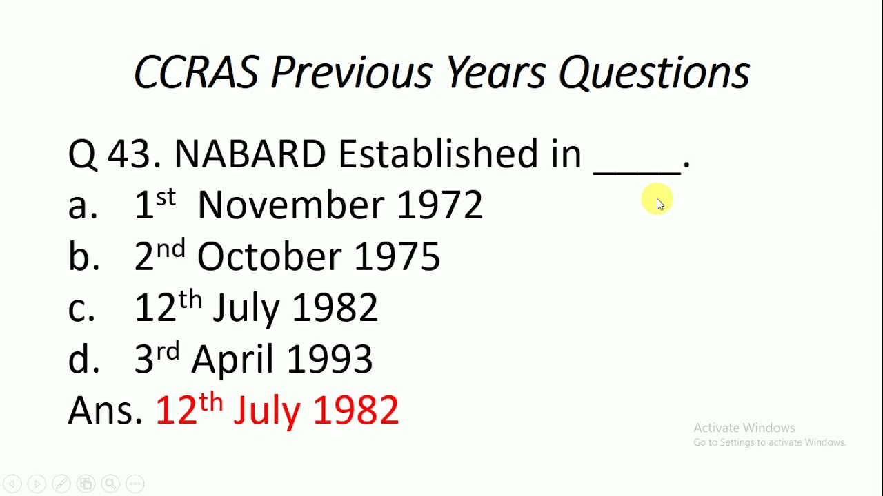 ccras previous years questions | CCRAS 2021 Exam | General Awareness