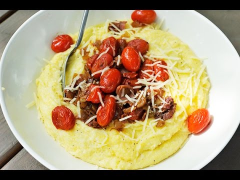 Parmesan Polenta with Tomatoes and Prosciutto recipe