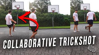 Two Guys Pull a Collaborative Football Trickshot Into a Hoop