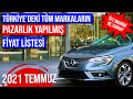 2021 TEMMUZ SIFIR ARABALARIN FİYAT LİSTESİ | ARABA FİYATLARI DÜŞECEK Mİ ÖTV İNDİRİMİ BÖLÜM 3