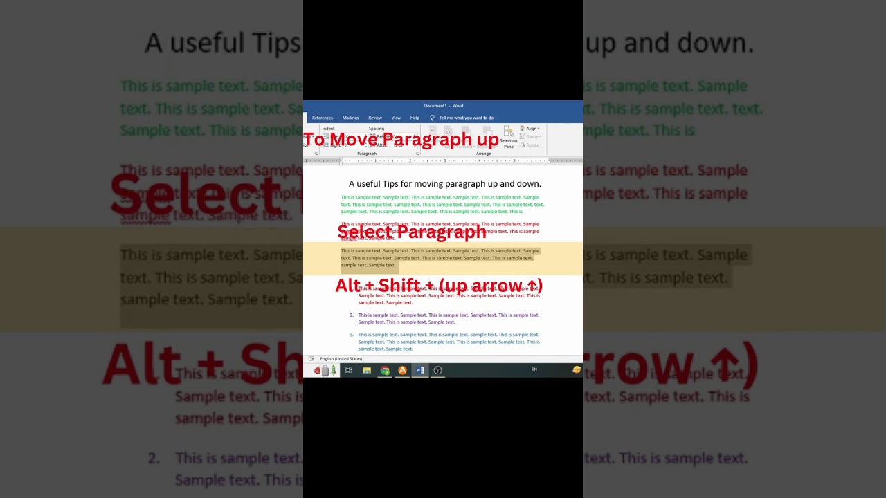 A useful Shortcut key for paragraph formatting in ms word