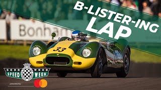 Masterfully sliding a Lister Knobbly to fastest lap
