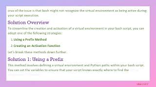 How to Create and Activate Virtualenv Simultaneously in a Bash Shell Script
