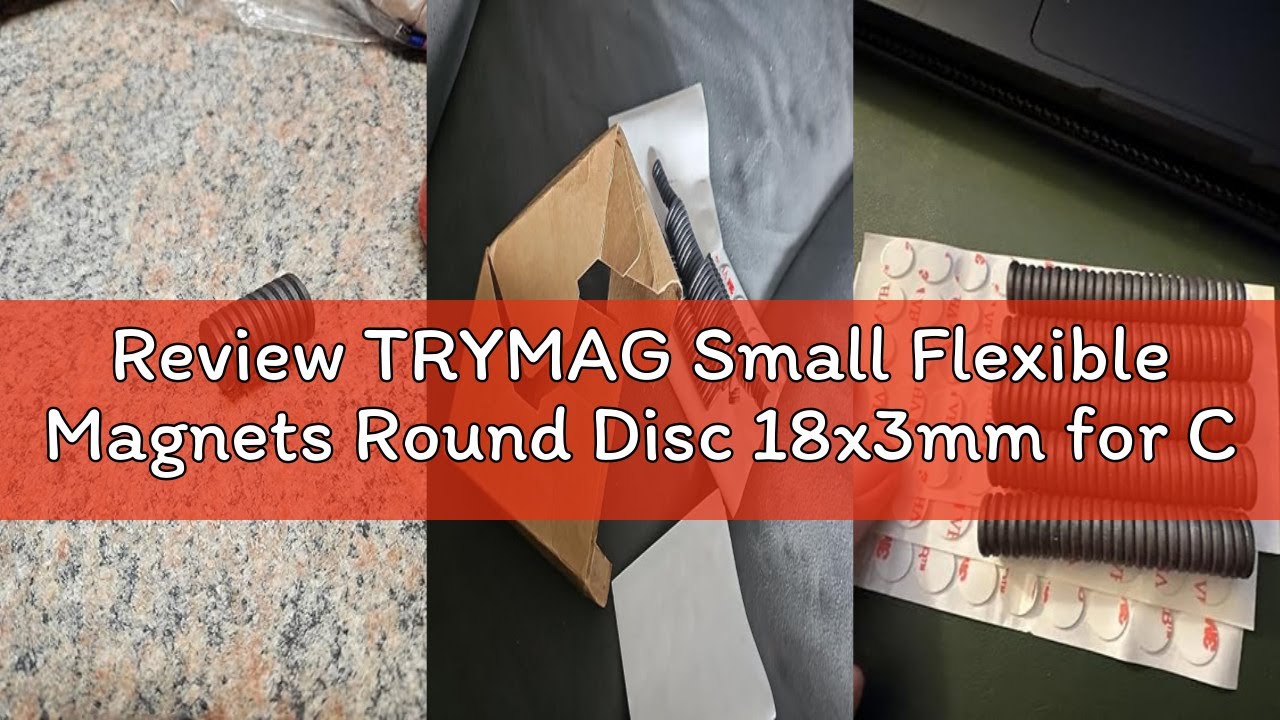 Review TRYMAG Small Flexible Magnets Round Disc 18x3mm for Crafts with Adhesive Backing, 20Pcs Tiny