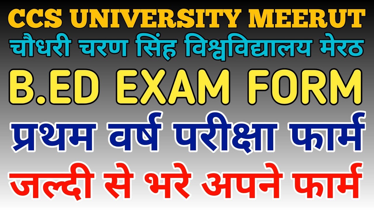 UP B.ED Exam Form 2023 B.ED Examination Form First Year 2023 CCS