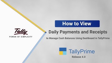 How to view  Daily Receipts & Payments for  Managing Balances With Dashboard in TallyPrime | 4qs