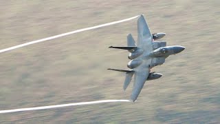 Mach Loop F-15c The GRIM REAPERS 493rd FS Final Farewell Flight In LFA07 Wales  (4K)  21\/04\/22