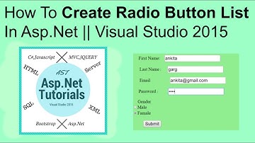 How to create radio button list in asp.net || visual studio 2015