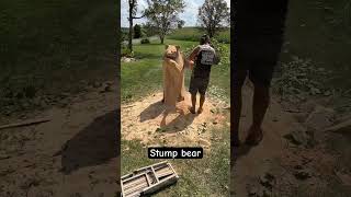 Stump bear #chainsawart #chainsawman #woodworking #chainsawcarving #chainsaw #bear