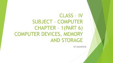 Class 4, Computer, Chapter 1, Part 7 by Akanksha