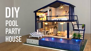 DIY Miniature Time Apartment Doll house | Pool Party | ミニチュアハウス | 微型手工製作 | миниатюрный дом