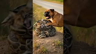 A puppy rescuing a kitten from an anaconda attack. Nature’s hero! This is a must-watch!