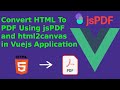 How to convert html content to pdf in vuejs application using jspdf and html2canvas | jspdf | vuejs