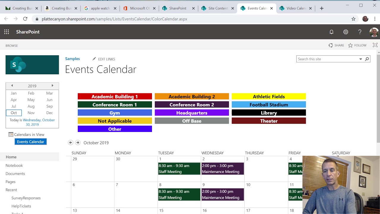 Creating A Color SharePoint Calendar With JavaScript JQuery And CSS