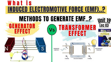Lec3|What is EMF?|What is Induced EMF?|Methods to Generate EMF|Generator Effect |Transformer Effect