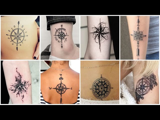 Cute Compass Tattoo Designs For Girls 2023, ATTRACTIVE Compass Tattoos For  Ladies