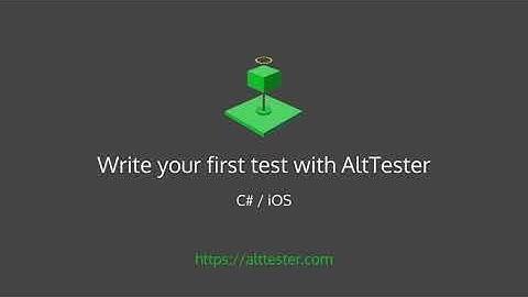 Write your first test with AltTester v.2.0
