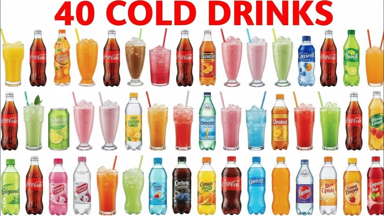 40 Cold Drinks Names | Learn Soft DrinksName in English & Hindi | Kids EducationalVideo