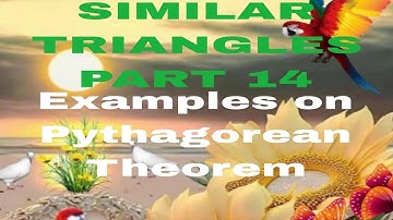SIMILAR TRIANGLES PART 14/ EXAMPLES ON PYTHAGORAS THEOREM