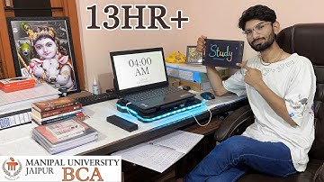 4 AM Productive Study Vlog | 13 Hours+ Study | Manipal University Jaipur - BCA Online Group Study 🖥️