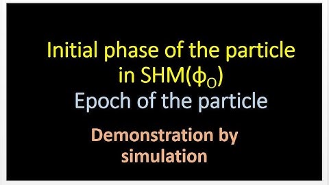 INITIAL PHASE OF THE S.H.M PARTICLE - EPOCH OF THE PARTICLE