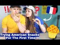 French People Try American Snacks For The First Time | With My Boyfriend 🇫🇷