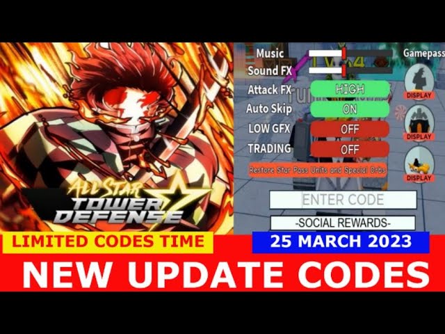 NEW UPDATE CODES* [UPDATE + 4X] All Star Tower Defense ROBLOX, LIMITED  CODES TIME