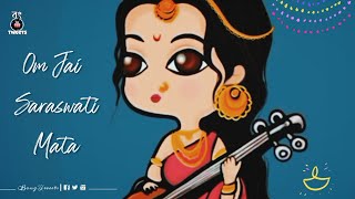 Om Jai Saraswati Mata Status | Bong Tweets | Cute Saraswati Drawing | Digital Artwork | Illustration