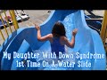 Autumn Goes On Water Slide For The 1st Time