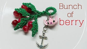 Macrame keychain tutorial - Cute bunch of berry - hướng dẫn thắt móc khóa chùm nho.