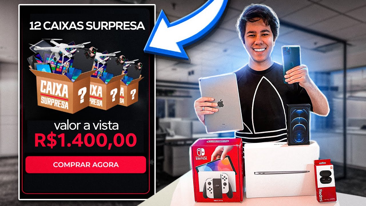 COMPREI ESSA CAIXA SURPRESA DE R$ 200 REAIS NO MERCADO LIVRE E ATÉ