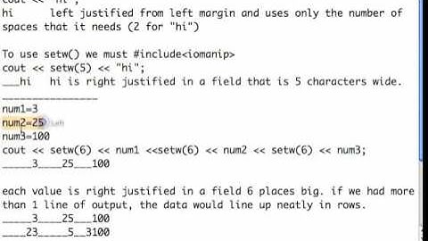 using setw