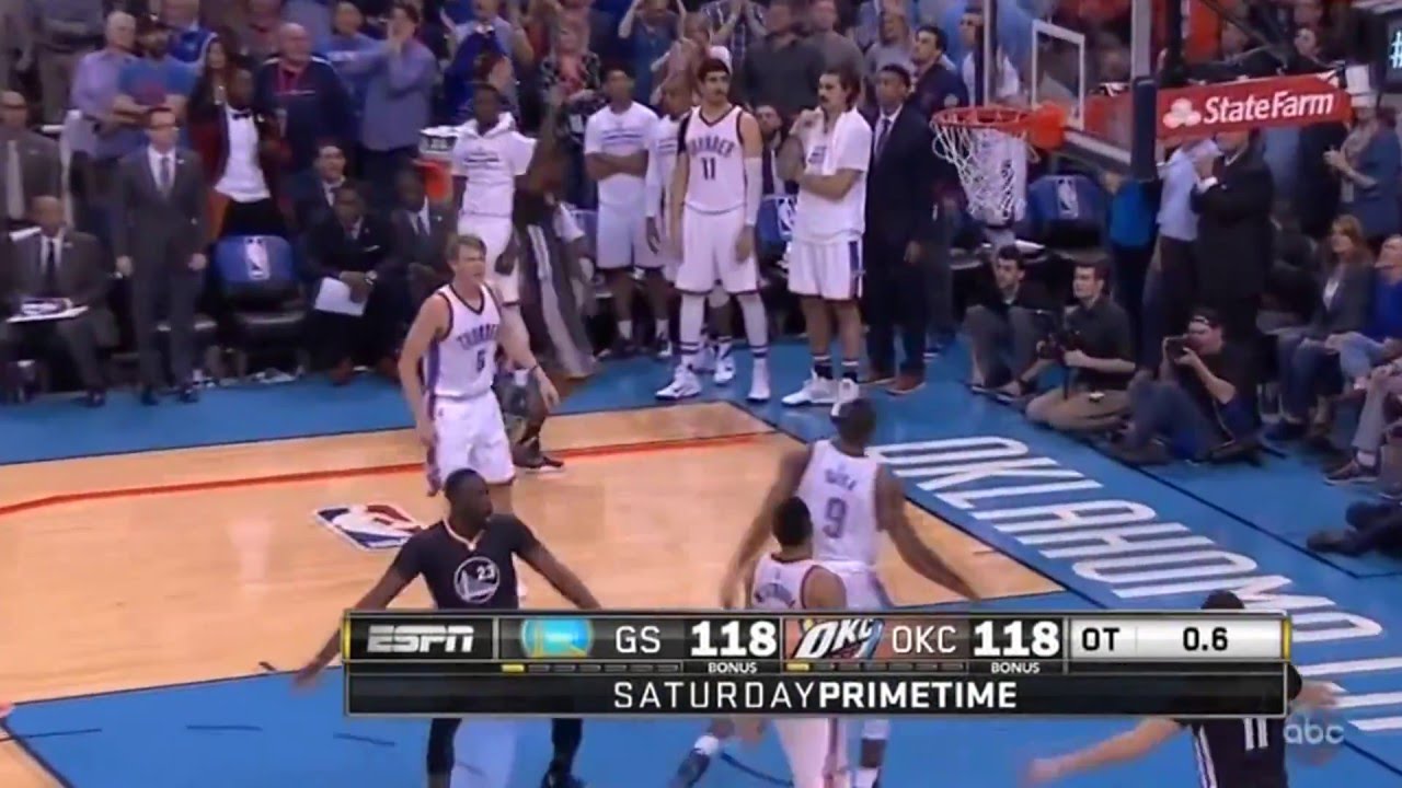 Steph Curry Hits Half Court Game Winning Shot Against The Thunder in OT ...