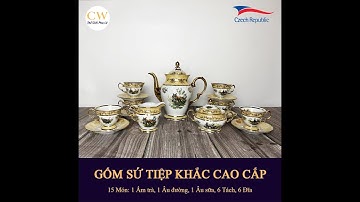 Bộ Bình Uống Trà Đại Cao Cấp Sang Trọng Họa Tiết Con Thú Bắc Âu (Gốm Sứ Tiệp Khắc)