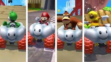 Mario Kart 7 - All Characters Winning Animations (1st Place)