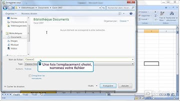 Comment enregistrer un fichier Excel 2007 ?
