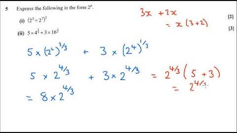 AS Pure Maths - Surds/Indices OCR  Core 1 May 2016 q5ii