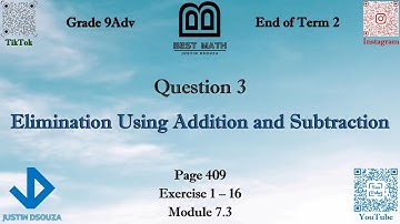 Solve systems of equations by elimination | Q3 P1 | 9A | EoT2 |