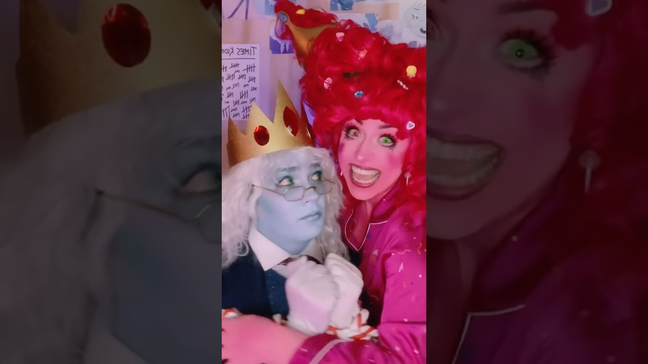 I SMELL SOMETHING SAUCY!! 🍭 #candyqueen #fionnaandcake #iceking #winterking #adventuretime cosplay
