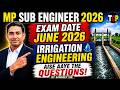 MP Sub Engineer 2026 | Civil Engineering | Irrigation Engineering Most Expected Questions 💯