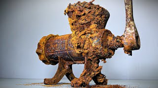 Very Rusty Antique Meat Grinder Restoration