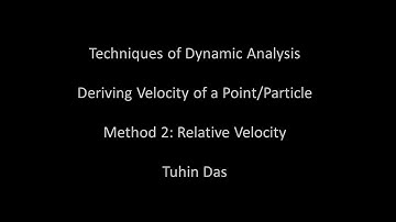 Velocity Derivation Technique 2: Relative Velocity