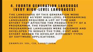 Class 6th Computer Languages ll Fourth Generation ll Fifth Generation
