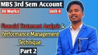 Financial Statement Analysis and Performance Management ||MBS 3rd Sem Account || Tu 2023 Solution ||