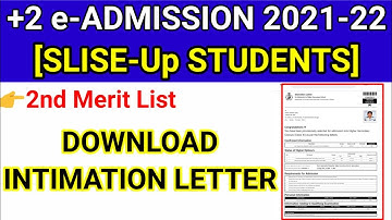slide-up students download intimation letter,+2 2nd merit list published