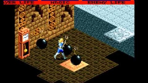 Light Crusader; 3 BOMBS; One Clock (Time Freeze), A Button and a Push Platform