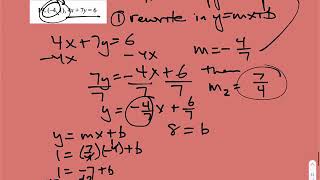 Alg 4-3 Parallel and Perpendicular Lines - -Perpendicular lines (Given a line in Standard Form)