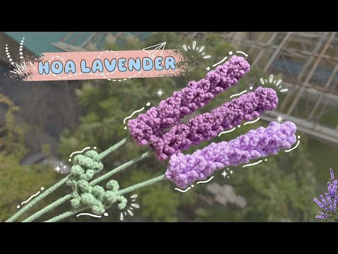 Crochet Lavender | Cách móc hoa lavender (hoa oải hương) siêu dễ | Mint_Hoki