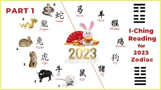 Part 1 of I-Ching reading for 2023 zodiacs - Rat, Ox, Tiger, Rabbit, Dragon, Snake.